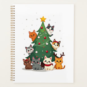 Agenda Feliz Catmas Árvore de Natal Engraçada, Gatos Meow