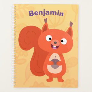 Agenda Feliz desenho animado de esquilo vermelho