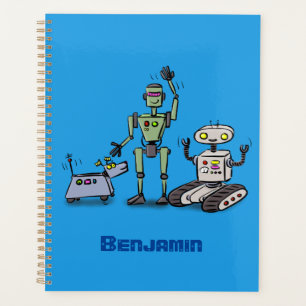Agenda Feliz desenho animado de robôs fofos