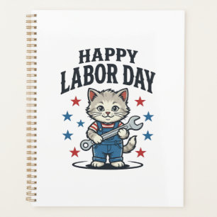 Agenda Feliz Dia do Trabalhador Gato Patriota Desenho Vin