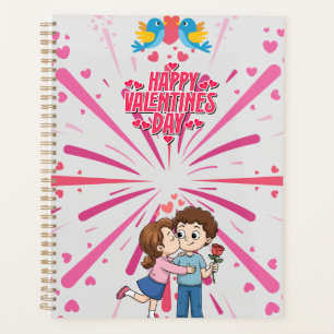 Agenda Feliz Dia dos Namorados Ilustração de Casal Fofo 