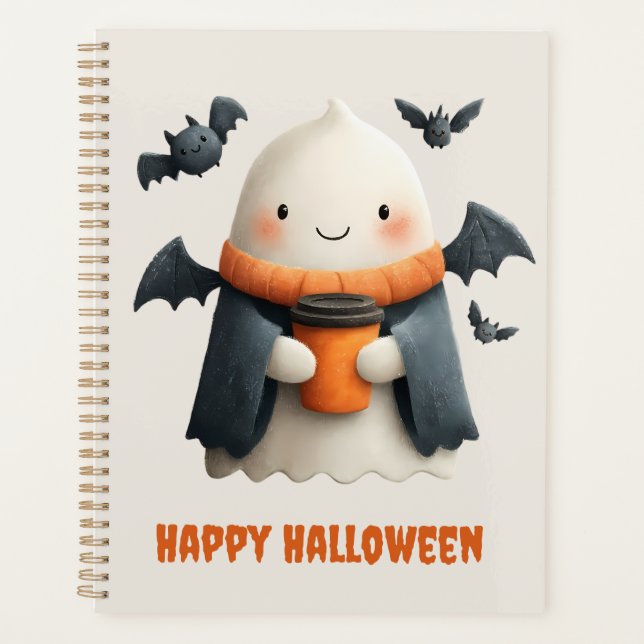 Agenda Feliz Halloween - Cute Ghost Design (Frente)