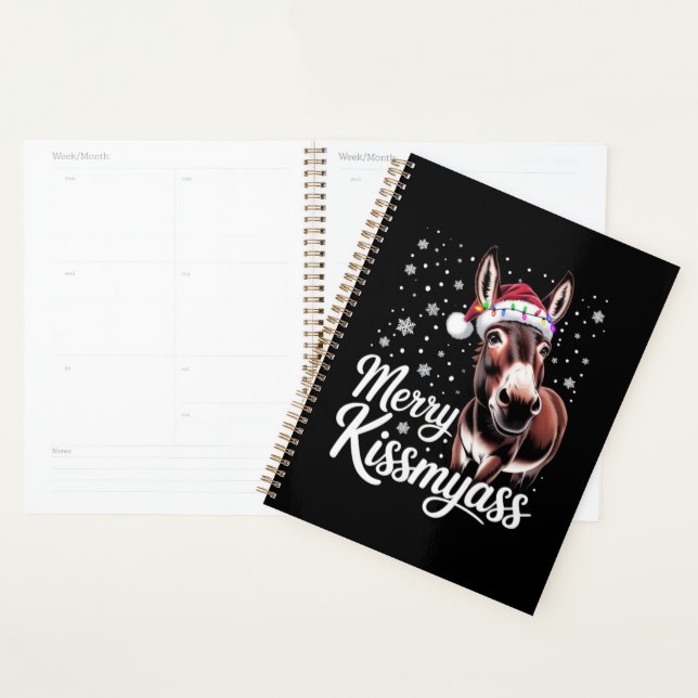Agenda Feliz Kissmyass Donkey Sarcastic Xmas Funny Pajama (Exibição)