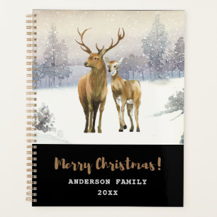 Agenda Feliz Natal Buck e Doe Deer Winter Cena