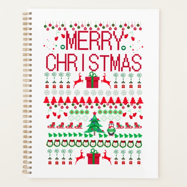 Agenda Feliz Natal estilo Suéter Feio (Frente)