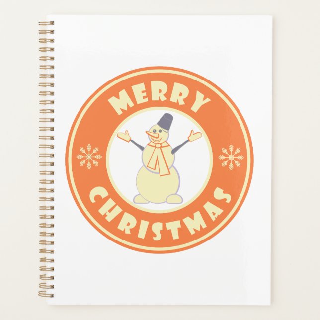 Agenda Feliz Natal Feliz Snowman famoso estilo de café (Frente)
