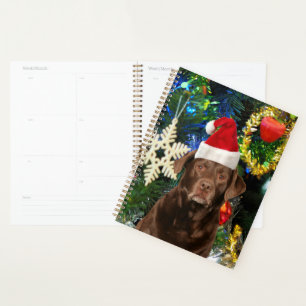 Agenda Feliz Natal Labrador Retriever Cachorro Papai Noel