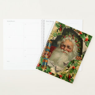 Agenda Feliz Natal Pai Natal Claus Antiquado clássico
