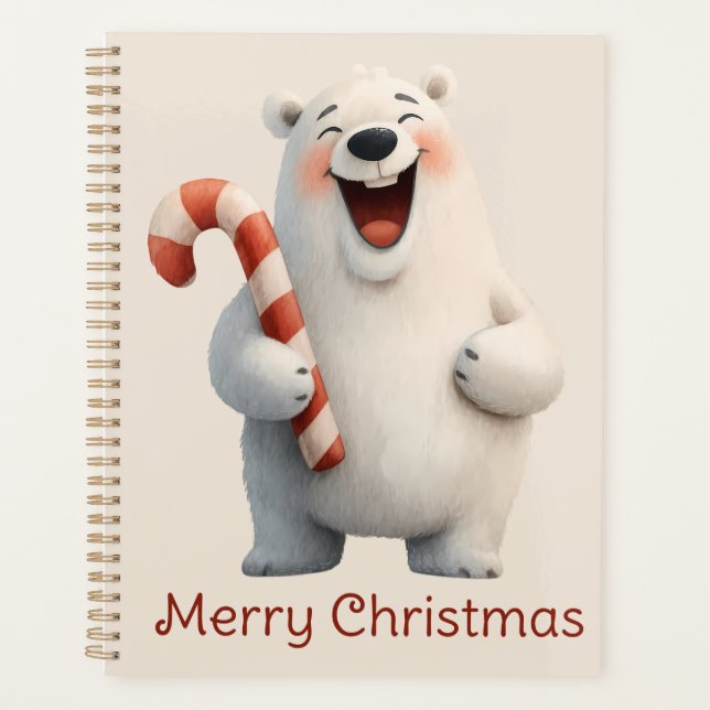Agenda Feliz Natal Urso Polar Fofo Design (Frente)