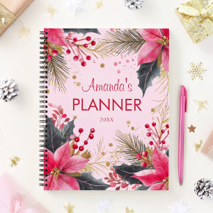 Agenda Feriado de Natal elegante e elegante, rosa