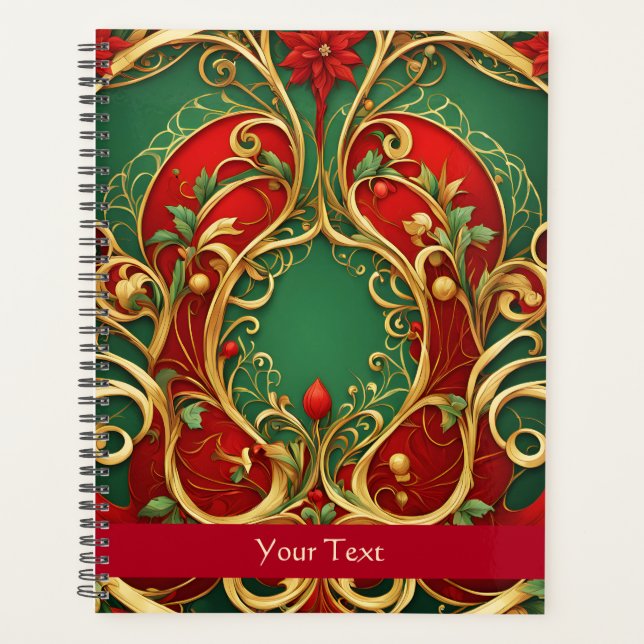 Agenda Feriado Floral de Natal Vermelho (Frente)