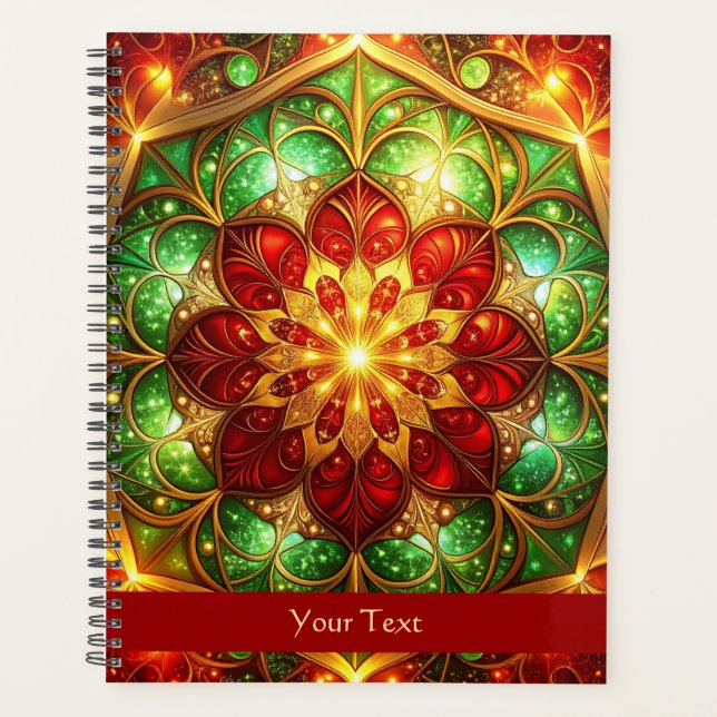 Agenda Feriado Verde Vermelho Decorativo (Frente)