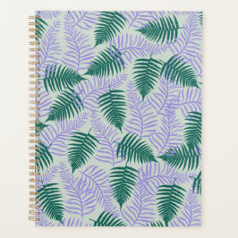Agenda Fern roxo verde deixa padrão de flores retrô 70s