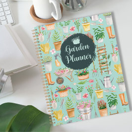 Agenda Ferramentas de Jardinagem Floral Aquarela Jardim
