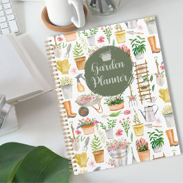 Agenda Ferramentas de Jardinagem Floral Aquarela Jardim