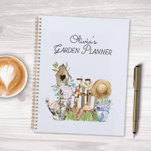 Agenda Ferramentas de jardinagem floral aquarela Jardim