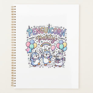 Agenda Festa Penguicórnio Unicórnio Premium Vetor Desenho