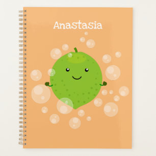 Agenda Figura de desenho animado das bolhas de limão verd