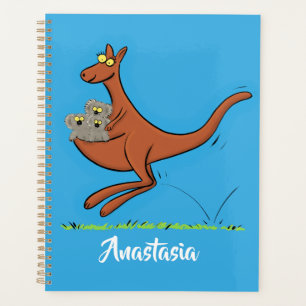 Agenda Figura de desenho animado de canguru e koalas