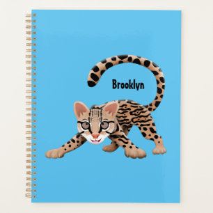 Agenda Figura de desenho animado de ocelot bonito