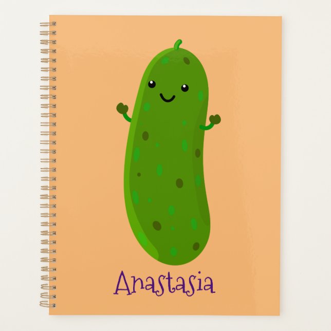 Agenda Figura de desenho animado de picles feliz (Frente)