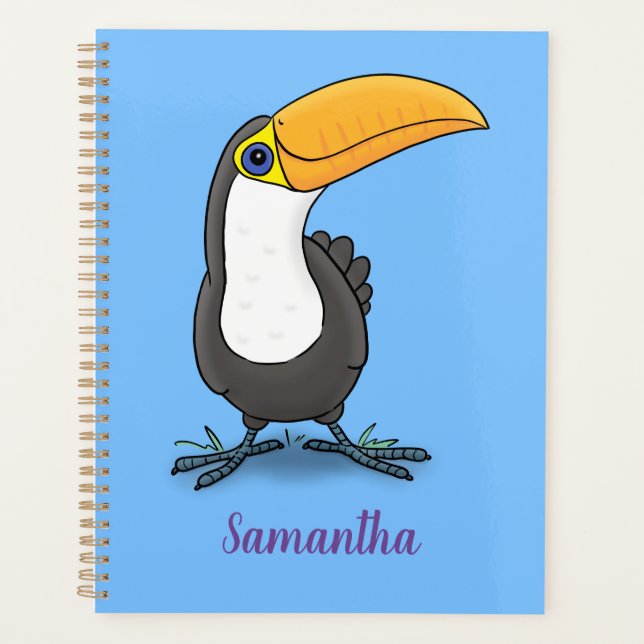 Agenda Figura de desenho animado de tucano feliz e bonito (Frente)