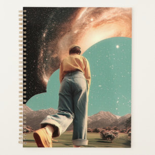 Agenda Figura surrealista caminhando para o portal da gal
