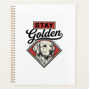 Agenda Fique Dourado Retriever Vintage Cão Desenho Vetori