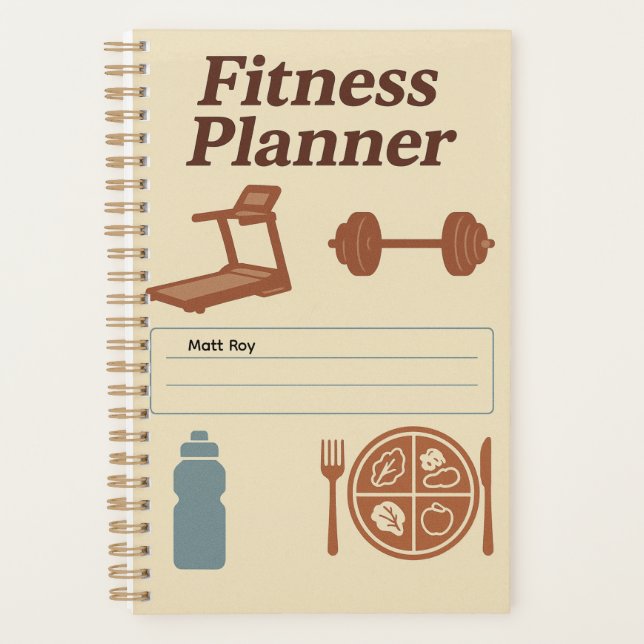 Agenda Fitness Planner for Workouts, Diet & Hydration (Frente)