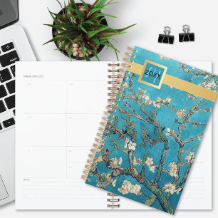 Agenda Flagrante Árvore de Amêndoa Dourada Fita Van Gogh