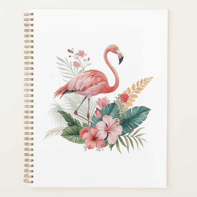 Agenda Flamingo Com Flores (Frente)