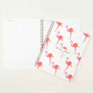 Agenda Flamingo Dourado Sparkles de Cores Tropicais Bonit