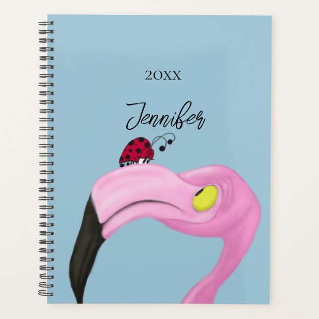 Agenda Flamingo Rosa bonito (Frente)
