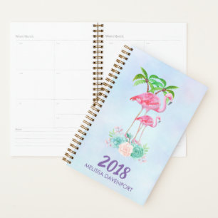 Agenda Flamingo, Rosa, Mamãe e Bebê, com Palmeiras