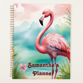 Agenda Flamingo Rosa Personalizável, Flamingo Rosa SeaSid