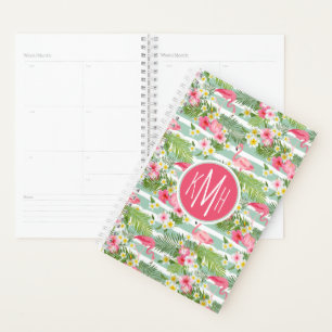 Agenda Flamingos E Stripes Monograma