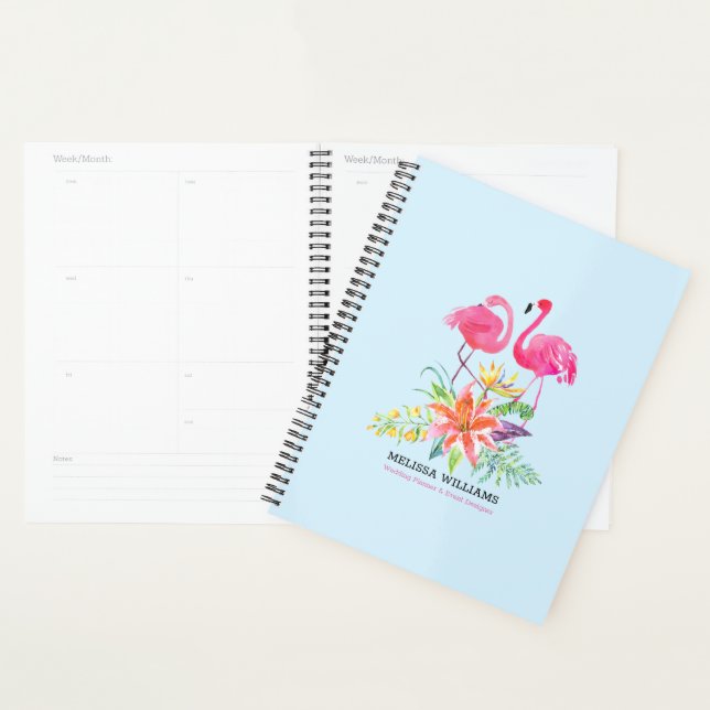 Agenda Flamingos Rosa e Hibisco Tropical 2 (Exibição)