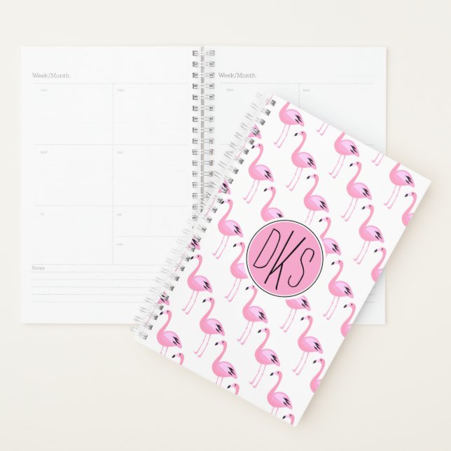 Agenda Flamingos Rosa | Monograma (Exibição)