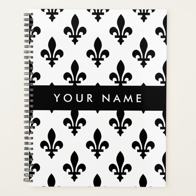 Agenda Fleur de Lis, Black on White, Black, Your Name (Frente)