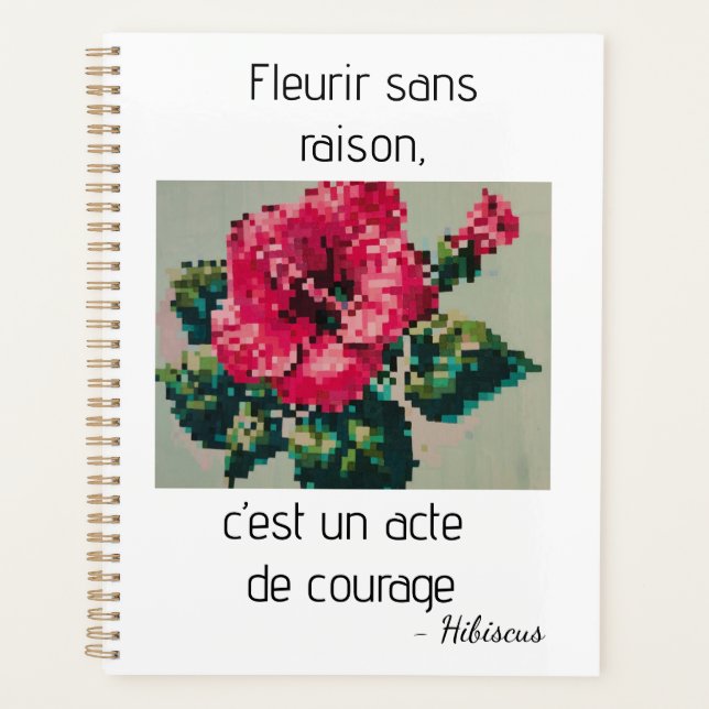 Agenda Fleur hibiscus en pixel art (Frente)