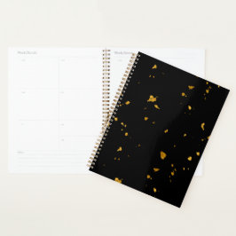 Agenda Flocos Dourados Pretos