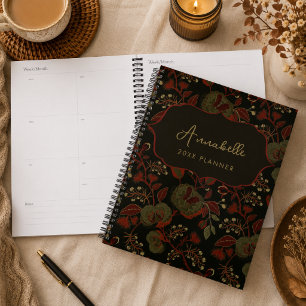 Agenda Flor Cottage Gótico Floral Vintage Sombrio