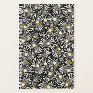 Agenda Flor da íris branca e preta