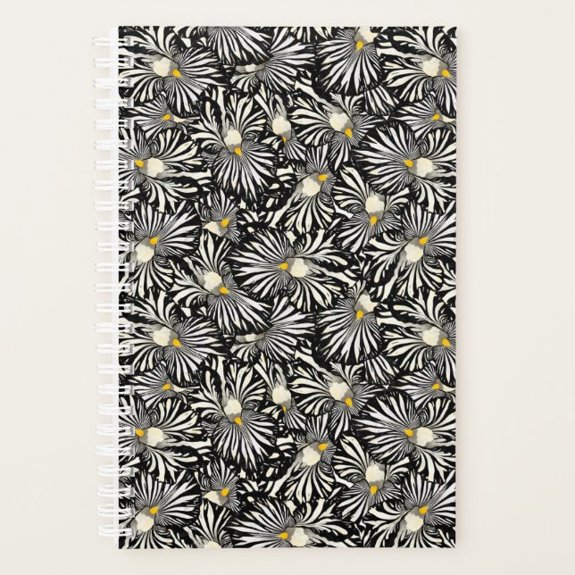 Agenda Flor da íris branca e preta (Frente)