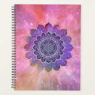 Agenda Flor da Vida - Galáxia Estilo Vintage Espaço 1