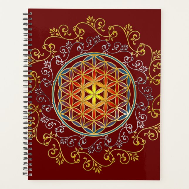 Agenda Flor da Vida - Mandala de Enfeites Antigos 1 (Frente)