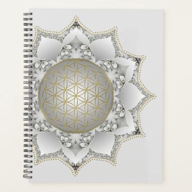 Agenda Flor Da Vida - Mandala De Flores 1 (Frente)