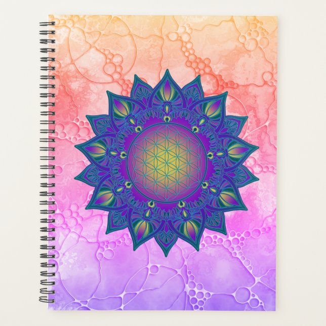 Agenda Flor da Vida - Mandala Indiana 3 (Frente)