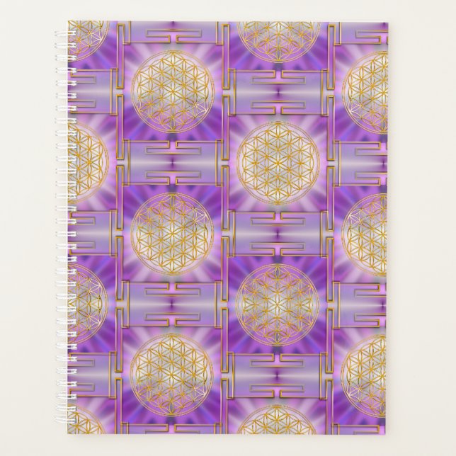 Agenda FLOR DA VIDA - Padrão contínuo Yantra (Frente)