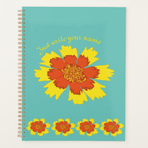Agenda Flor de mandioca amarela e laranja